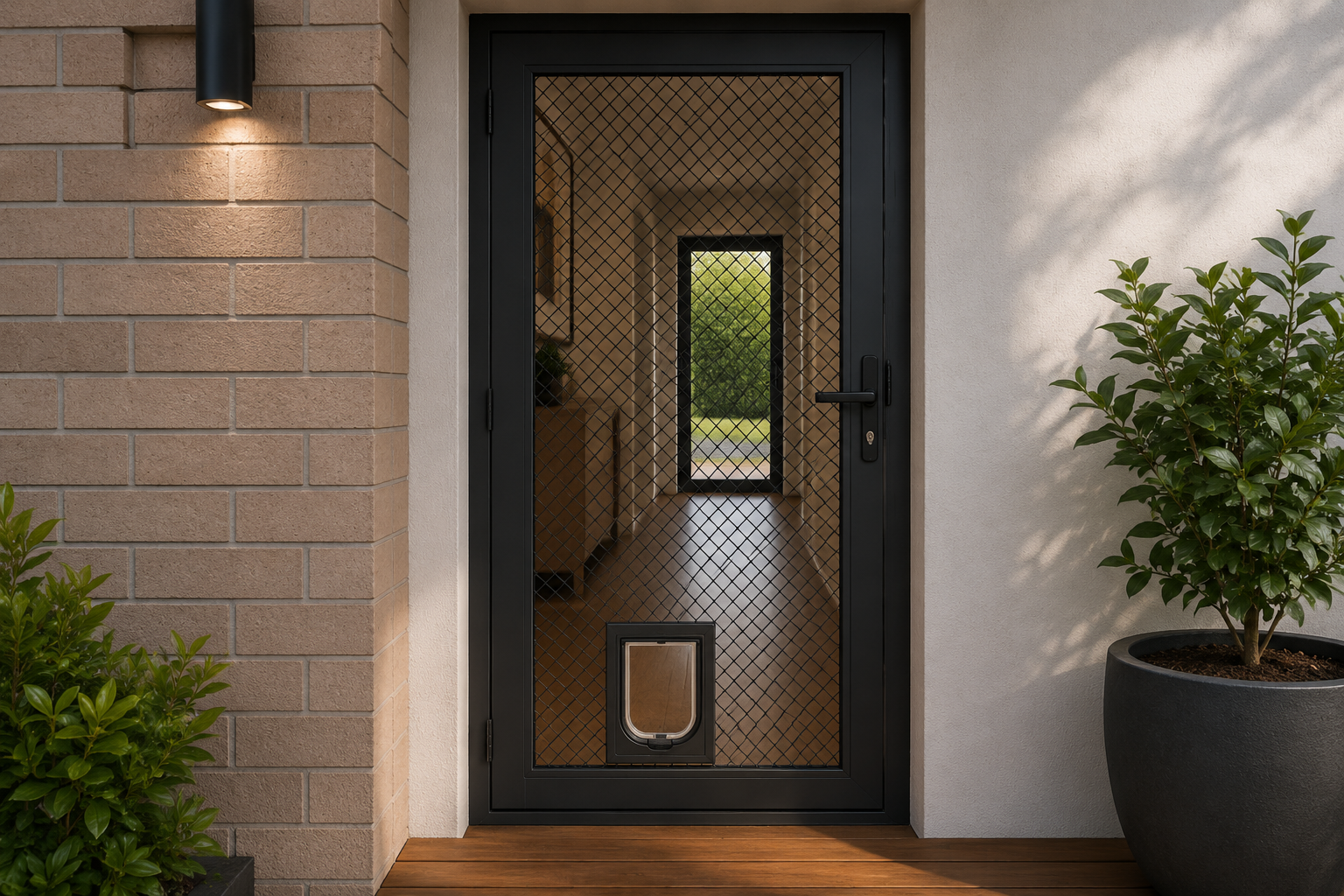 Cat Door in Security Screen