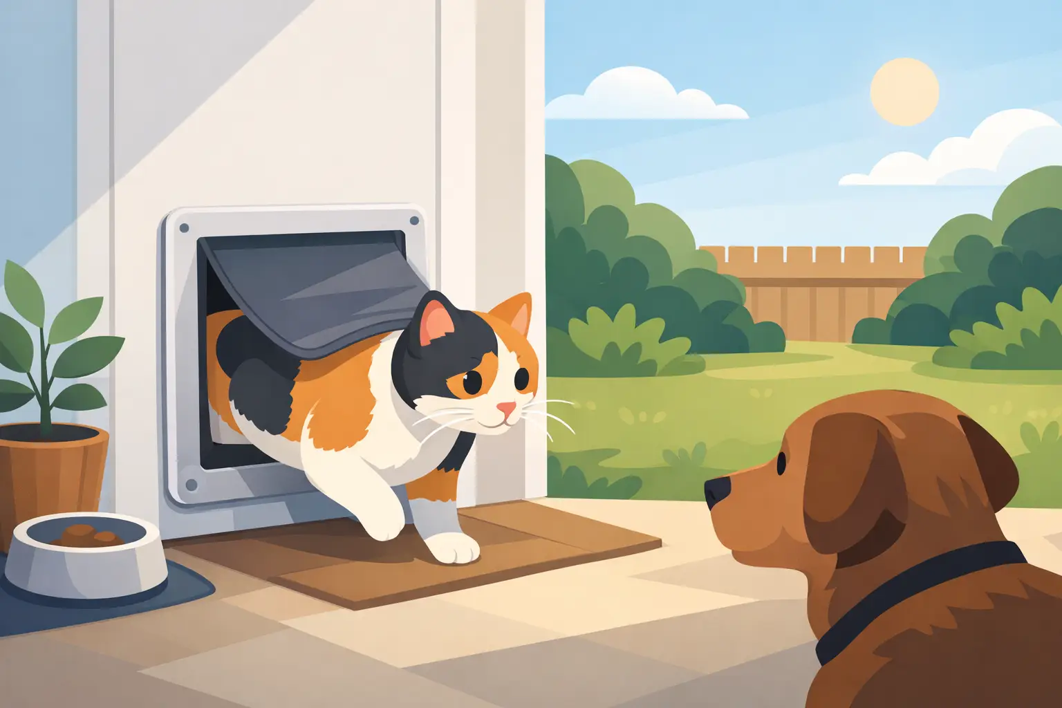 Can a Cat Use a Dog Door Safely?