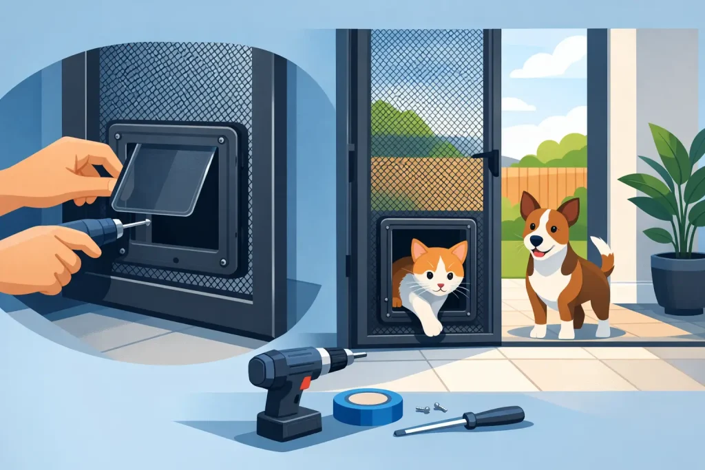 How to Install Pet Door in Security Screen