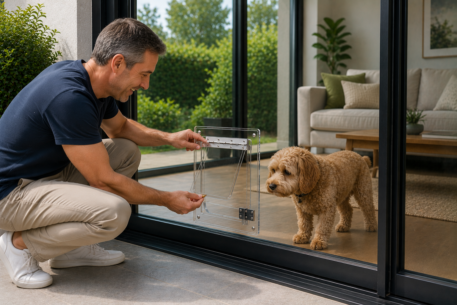 Training dogs to use pet door properly